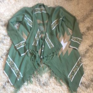 Forever 21 Open Front Tribal Cardigan Small
